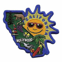 California Patch - State Shape - Big Sun and Map - Iron On
