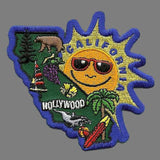 California Patch - State Shape - Big Sun and Map - Iron On