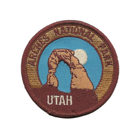 Utah Patch - Arches National Park - Travel Patch Iron On - UT Souvenir Patch - Embellishment Applique - Circle 2.5" Travel Gift