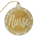 Nurse Christmas Ornament - Character Traits - Handmade Wood Ornament -  Gift for Nurses - Nurse Gift - Essential Selfless Compassionate 3.5"