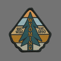 Wyoming Patch – WY Get Wild est. 1890 - Travel Patch – Souvenir Patch 2.5" Iron On Sew On Embellishment Applique