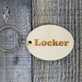Locker Wood Keychain Key Ring Keychain Gift - Key Chain Key Tag Key Ring Key Fob - Locker Text Key Marker