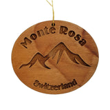 Monte Rosa Ornament Handmade Wood Ornament Switzerland Souvenir Mountain Monterosa Ski Resort