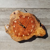 Wood Wall Clock Redwood Clock Handmade Wall Hanging Rustic Wedding Gift Burl Live Edge #551 Anniversary Small Mini