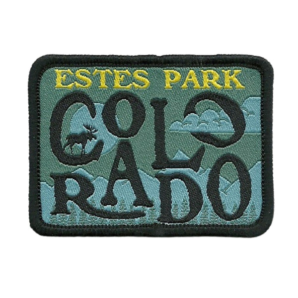 Colorado Patch – Estes Park CO Travel Souvenir Patch 2.5" Iron On Sew On Embellishment Applique Moose Mountains Trees Night Scene