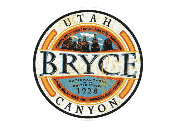 Utah Decal – Bryce Canyon National Park - Travel Sticker – UT Souvenir Decal – Travel Gift 3.25" Made in USA Retro Car Decal Water Bottle