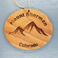 Mount Sherman Ornament Handmade Wood Ornament Colorado Souvenir CO Mountains Skiing Hiking