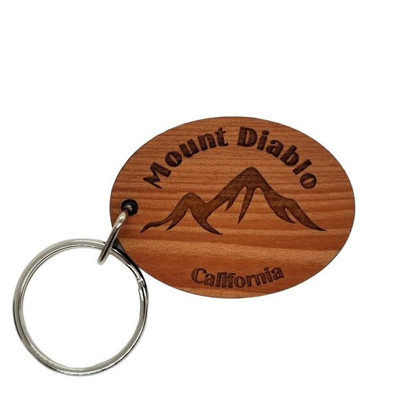 Mount Diablo CA Keychain Mountains Wood Keyring California Souvenir San Francisco Bay Area Contra Costa Travel Gift Key Tag Bag