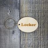 Locker Wood Keychain Key Ring Keychain Gift - Key Chain Key Tag Key Ring Key Fob - Locker Text Key Marker
