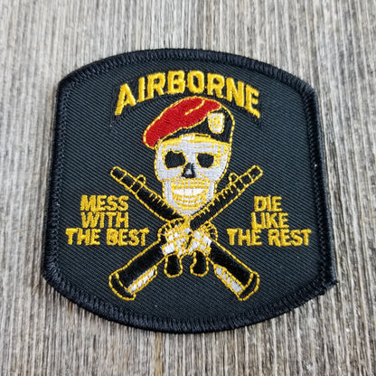 Airborne Mess with Best Die Like the Rest Patch Iron on Emblem Badge Applique