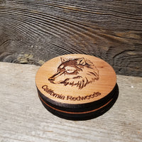Wolf Wood Coasters - Set of 4 - California Redwood - Souvenir - Wolf Head