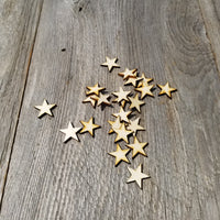 Wood Cutout Stars - 1 Inch - Unfinished Wood - Lot of 24 - Craft Projects - DIY