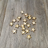 Wood Cutout Stars - 1 Inch - Unfinished Wood - Lot of 24 - Craft Projects - DIY