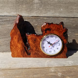 Wood Clock Desk Office Mantel Redwood Burl #569 Handmade in USA Gift for Him - Gift for Her - Unique Christmas Gift
