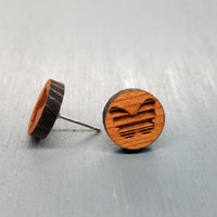 Butterfly Earrings - Wood Earrings - California Redwood Stud Earrings - Circle Post Earrings - Butterfly Lover Gift