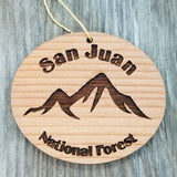 San Juan National Forest Ornament Handmade Wood Ornament Colorado Souvenir