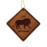 Lion Crossing Ornament - Lion Ornament - Wood Ornament Handmade in USA - Christmas Home Decoration - Lion Christmas