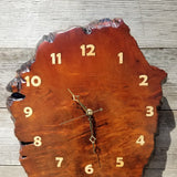 Wood Wall Clock Redwood Burl Handmade Rustic Slab #490 Anniversary Gift Birthday Gift Christmas Gift Wood Wall Art LG Clock