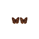 Butterfly Earrings - Cherry Wood Earrings - Stud Earrings - Post Earrings
