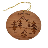 Estes Park Ornament - Wolf Mountains Trees - Handmade Wood - Colorado Souvenir Christmas Ornament Travel Gift 3 Inch Rocky Mountain National