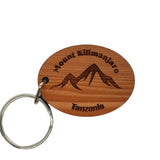 Mount Kilimanjaro Keychain Tanzania Mountains Wood Keyring Africa Souvenir Climbing Hiking Travel Gift Key Tag Bag National Park