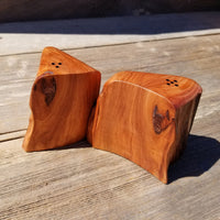 Wood Salt and Pepper Shakers Rustic California Redwood Set Handmade #384 Manly Gift Engagement Gift Housewarming Gift Lodge Style