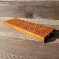 Redwood Wood Cribbage Board Handmade Laser Engraved 3 Player #442 USA Card Game Birthday Gift Christmas Gift California Souvenir