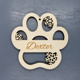 Pet Paw Personalized Ornament Handmade Wood Christmas Ornament Made in USA Pet Ornament Cat Lover Dog Lovers Pet Gift New Pet First