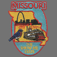 Missouri Patch State Travel Patch MO Souvenir Embellishment or Applique 3" The Show Me State Jefferson City Ferry Bluebird Iron On