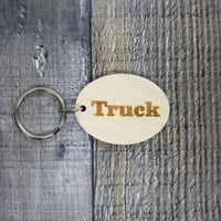 Truck Wood Keychain Key Ring Keychain Gift - Key Chain Key Tag Key Ring Key Fob - Truck Key Marker