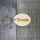 Truck Wood Keychain Key Ring Keychain Gift - Key Chain Key Tag Key Ring Key Fob - Truck Key Marker