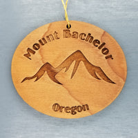 Mount Bachelor Ornament Oregon Souvenir Ski Resort Skiing Skier Handmade Wood Ornament Bend Oregon