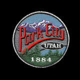 Park City Utah Patch – Mountain Resort Logo UT – Travel Patch Iron On – UT Souvenir Patch – Travel Gift 2.5″ Circle Embellishment Applique