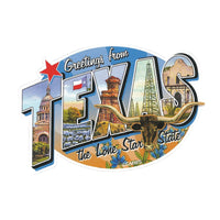 Texas Sticker – TX Decal - TX Travel Sticker – Souvenir Travel Gift 4.75" Greetings Made in USA Kiss Cut Bumper Sticker Car Window Bottle