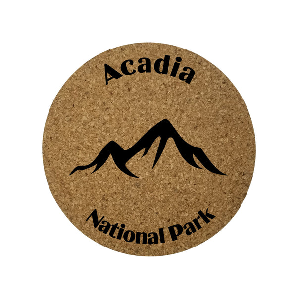 Acadia National Park Cork Coasters Set of 4 Mountains Maine Souvenir Cadillac Mountain ME Souvenir Travel Gift Memory from Home