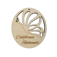 Butterfly Cutout California Redwoods Christmas Ornament Wood Ornament Made in USA Butterfly Collector Bfly Gift
