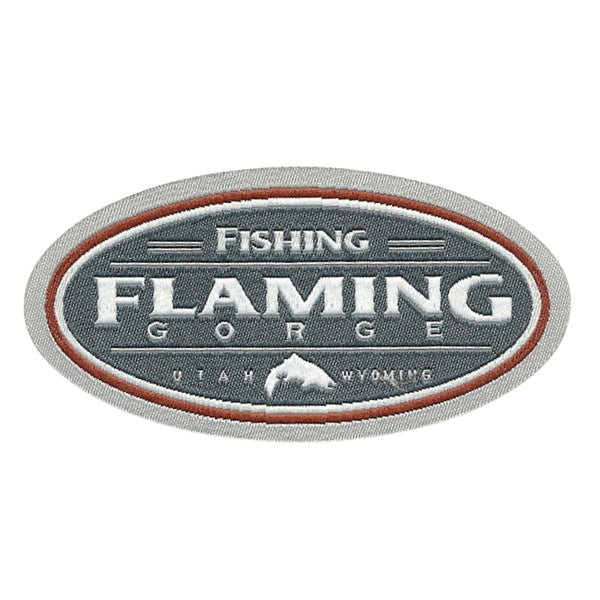 Flaming Gorge – Utah Patch –  Wyoming Patch WY UT Souvenir – Fishing Travel Patch – Iron On – Applique 3.75" Oval