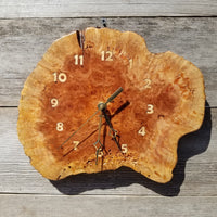 Wood Wall Clock Redwood Clock Handmade Wall Hanging Rustic Wedding Gift Burl Live Edge #426 Anniversary 2 Tone Mini