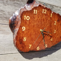Wood Wall Clock Redwood Burl Hanging Rustic Anniversary Gift One of a Kind Unique Gift #427 Handmade Mini