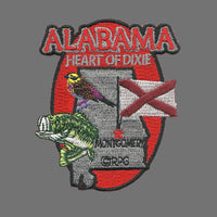Alabama Patch – AL State Shape- Travel Patch Iron On – Heart of Dixie Souvenir Patch – Embellishment Applique – Travel Gift 3"