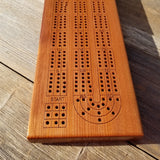 Redwood Wood Cribbage Board Handmade Laser Engraved 3 Player #442 USA Card Game Birthday Gift Christmas Gift California Souvenir