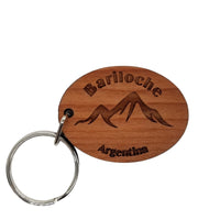 Bariloche Argentina Keychain Wood Keyring Mountain Argentina Souvenir Travel Gift Andes Mountains Skiing Skier Ski Resort Key Tag Bag