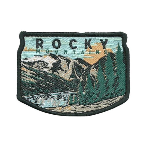 Rocky Mountains Patch – Colorado Travel Patch CO Souvenir Embellishment or Applique 3" Iron On Circle Mountains Trees National Park