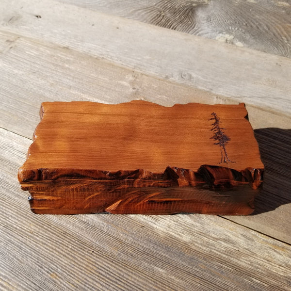 Wood Valet Box Curly Redwood Tree Engraved Rustic Handmade CA Storage #439 Handcrafted Christmas Gift Engagement Gift for Men Jewelry