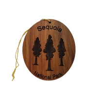 Sequoia National Park Ornament - Forest Trees Christmas - 3 Giant Sequoias - Travel Gift - California Souvenir Handmade Wood