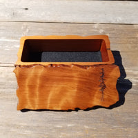 Redwood Jewelry Box Curly Wood Engraved Rustic Handmade California #499 Memento Box, Mom Gift, Anniversary Gift