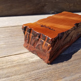 Handmade Wood Box with Redwood Tree Engraved Rustic Handmade Curly Wood #507 California Redwood Jewelry Box Storage Box
