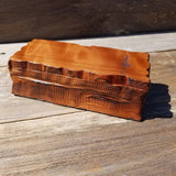 Handmade Wood Box with Redwood Tree Engraved Rustic Handmade Curly Wood #507 California Redwood Jewelry Box Storage Box