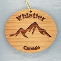 Whistler Canada Ornament Handmade Wood Ornament Canada Souvenir Mountains Ski Resort