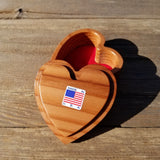 Handmade Wood Box with Redwood Heart Ring Box California Redwood #315